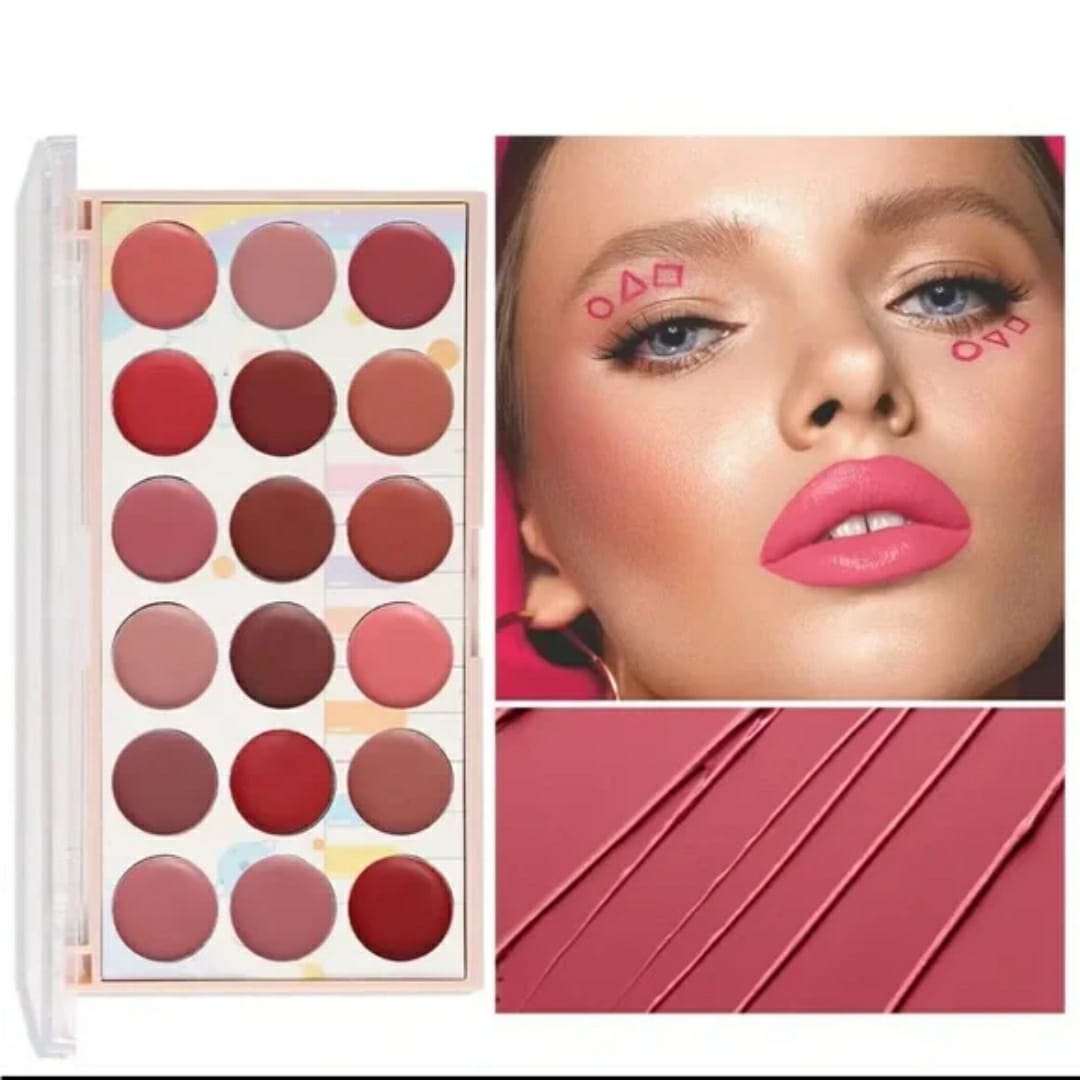 Moccallure Professional 18-Colors Lipstick Kit – Long-Lasting, Hydrating & Compact | Unisex Makeup Set
