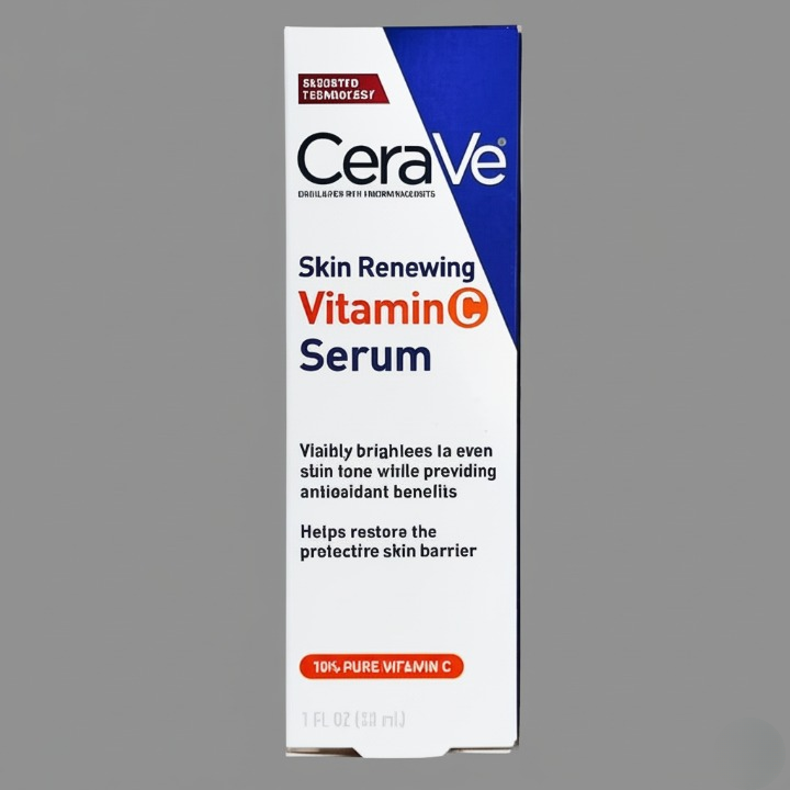 CeraVe Skin Renewing Vitamin C Serum | Brightening Face Serum With 10% Pure Vitamin C, Hyaluronic Acid & Vitamin B5 | Dermatologist Developed, Hydrating & Antioxidant Protection | Fades Dark Spots, Evens Skin Tone & Restores Skin Barrier (30ml)