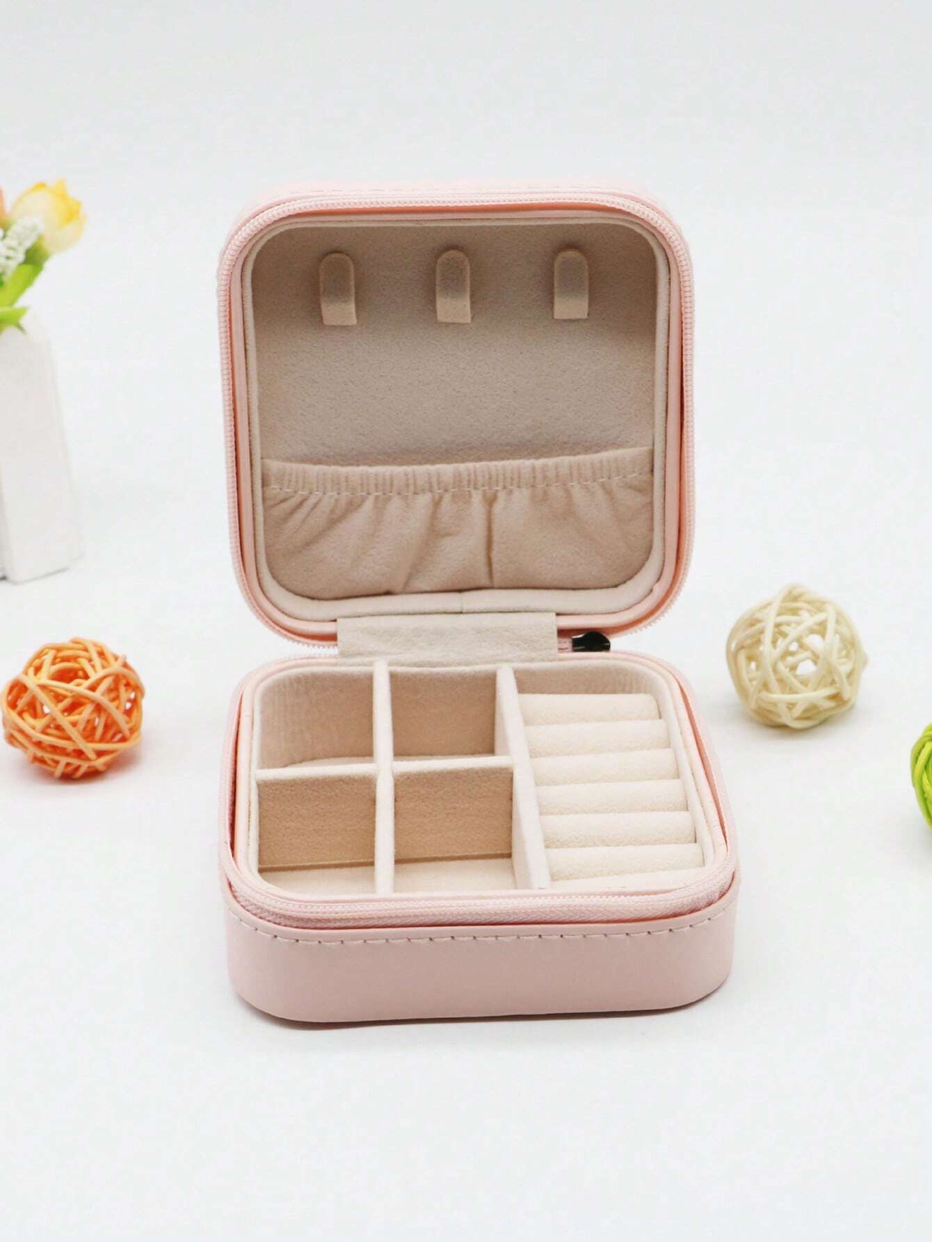 Jewelry Storage Box leather Jewelry Stand Earrings Ring Box Cosmetics Beauty Container Organizer