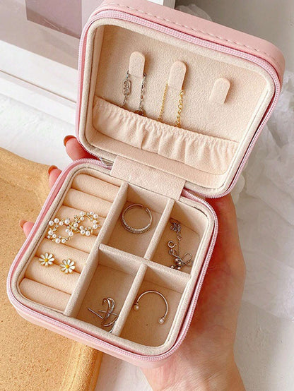 Jewelry Storage Box leather Jewelry Stand Earrings Ring Box Cosmetics Beauty Container Organizer