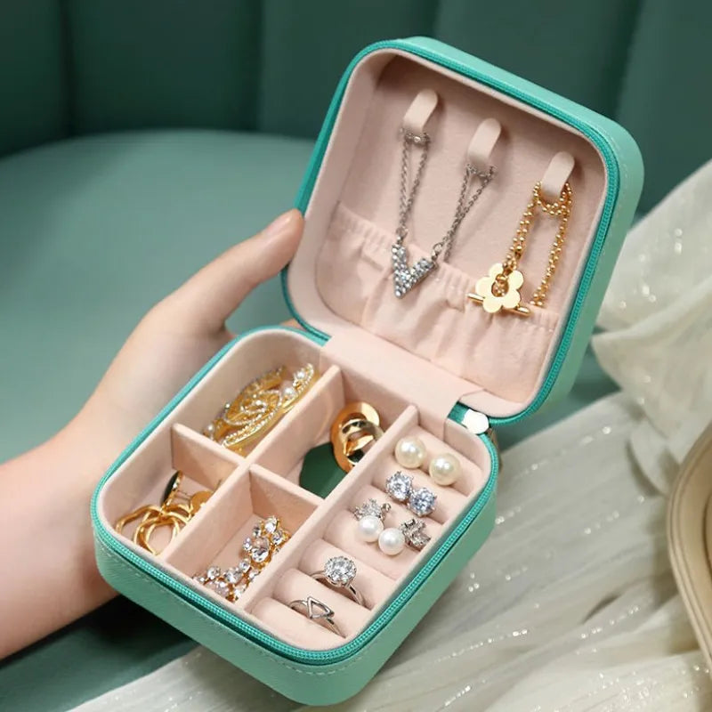 Jewelry Storage Box leather Jewelry Stand Earrings Ring Box Cosmetics Beauty Container Organizer