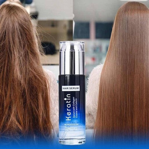 Keratin Hair Serum with Collagen & Morocco Oil 80 ml | Intensive Treatment for Damaged Hair Professional Salon Formula for Moisturizing, Smoothing, Nutrition, and Shine | Hair Keratin Serum