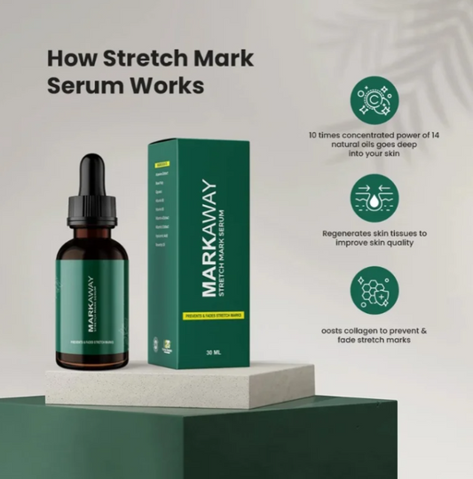 Markaway Stretch Mark Serum – Herbal Formula for Hydration, Skin Toning & Dark Spot Correction